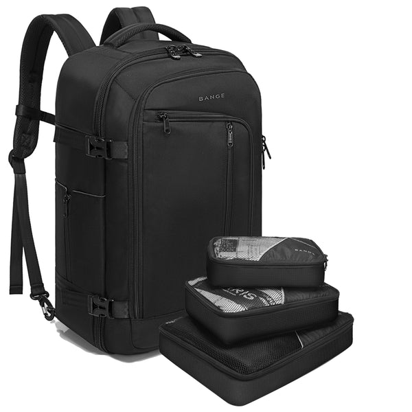 BANGE Travel Overnight Backpack for Men,40-Liter FAA Flight Approved Weekender Bag(Backpack With 3 Cubes)