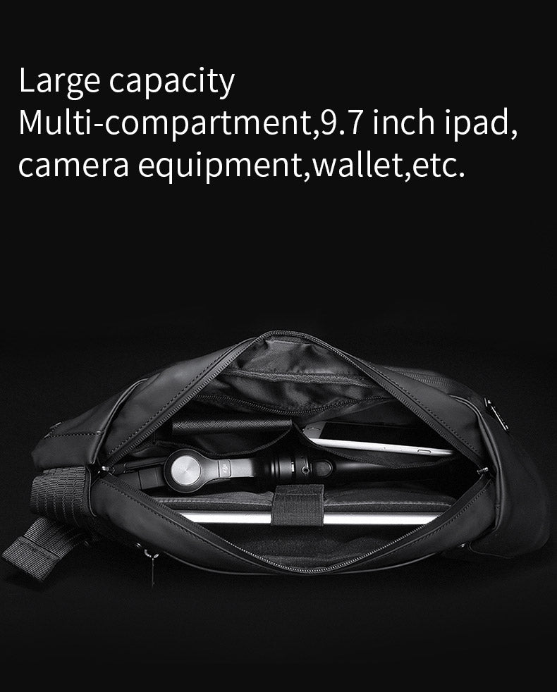 Main pocket got a reasonable capacity (about 7L),can hold 1-2 T-shirts,B5 book,folded umbrella,500ml water bottle,Inner 9.7 inch ipad compartment with thickening sponge and electronics friendly lint.there is two slots for daily essentials which can be reach quickly,and inside there is also a zipper pocket for valuable things.The front zipper pocket for electronics or sunglasses,two slots inside helps make things organized. 