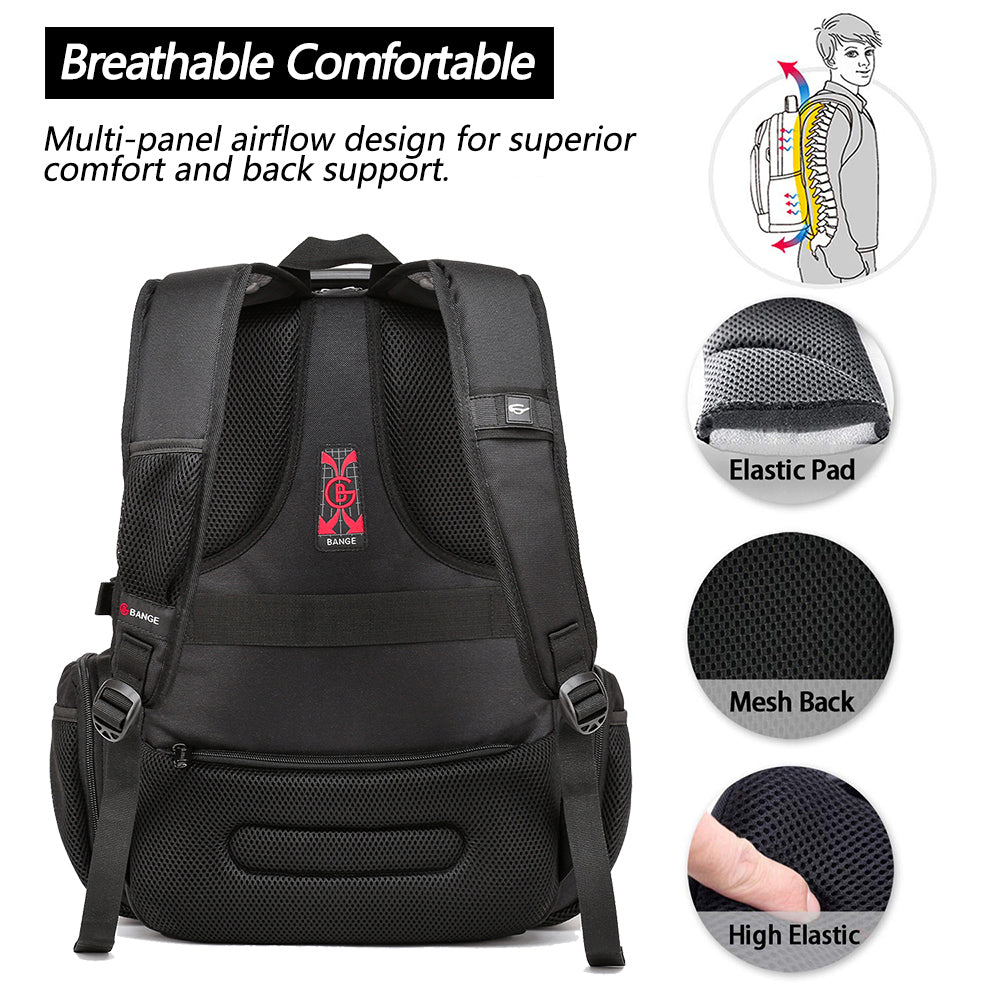 back support laptop backpack BANGE Large 17 inch Durable XL Heavy Duty Travel Backpack Cabelas fish eagle combo power bank not included Name:Royal Blood subcategory:Spincast_Combos