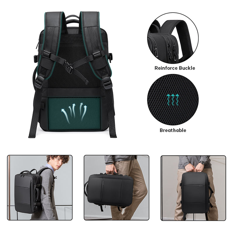 BANGE 45L Business Travel Backpack, Carry On Backpack Durable Convertible Duffle Bag Fit for 17.3 Inch Laptop for Men and Women