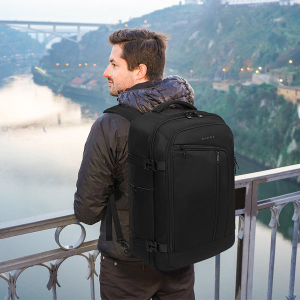BANGE Travel Overnight Backpack for Men,40-Liter FAA Flight Approved Weekender Bag(Backpack With 3 Cubes)