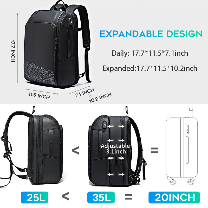 BANGE Travel Backpacks,Weekender Carry On Backpack Waterproof Men's Business Laptop Backpack for 15.6inch