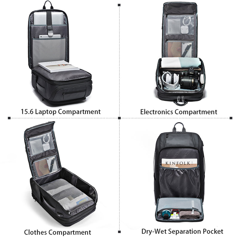 BANGE Travel Backpacks,Weekender Carry On Backpack Waterproof Men's Business Laptop Backpack for 15.6inch
