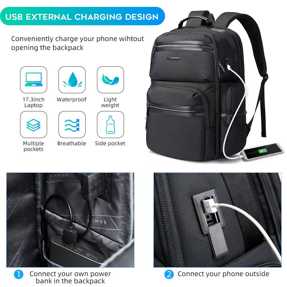 build your own laptop backpack BANGE Laptop Backpack for Men,Business Travelling Backpacks with USB Charger Port,Weekender Carry-On Luggage Backpack