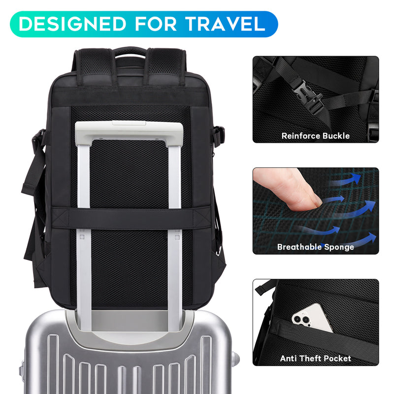 BANGE Travel Backpacks,Flight Approved Carry On Backpacks, 17-inch Laptop  Backpack for International Travel Bag,Weekender Luggage Backpack for Men