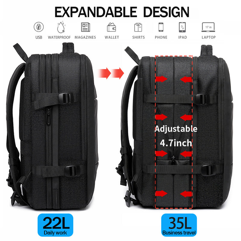 backpack travel waterproof BANGE Large capacity expandable Laptop Backpack travel bag Waterproof – BANGE bag