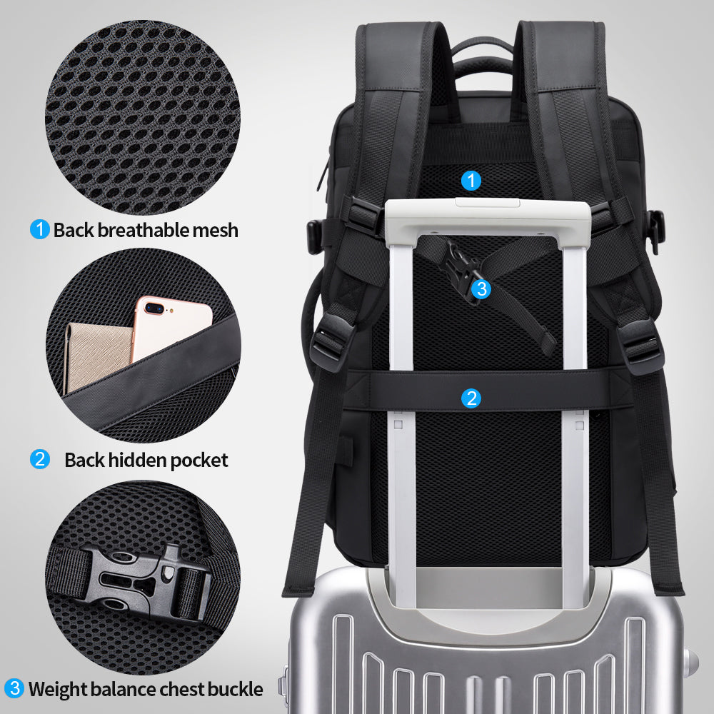 backpack travel bags BANGE Large capacity expandable Laptop Backpack travel bag Waterproof –  BANGE bag